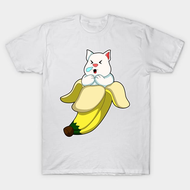 Cat with Banana T-Shirt by Markus Schnabel